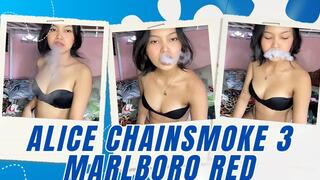 Alice Chainsmoke 3 Marlboro reds - Smoking Marlboro Red Corks - Two Piece