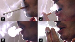 Smoking FINE 120s menthol closeup SLOW