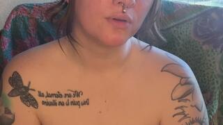 Smoking under a blanket, hope you get a peek