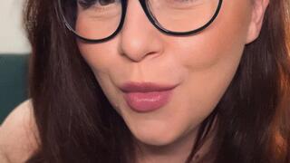 Glasses on & cigar inhaling