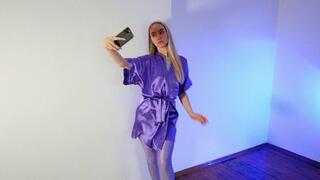 Yana in Purple Silk Robe