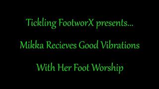 Mikka Receives Good Vibrations With Her Foot Worship