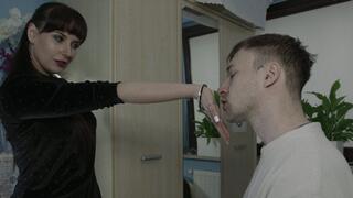 Weronika - Kissing Her Hand Passionately