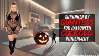 Shrunken by Giantess for Halloween Cuckold Punishment