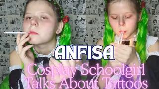 Cosplay Schoolgirl Talks About Tattoos