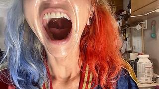 Harley Quinns Halloween Mouth Showcase and Uvula Display:
