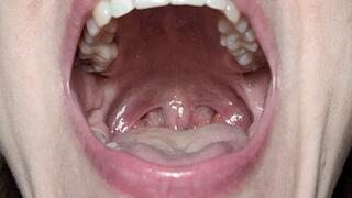 Mouth, tongue and uvula movements closeup 2