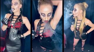 Vampire Queen smokes 2 l&m at once and a Marlboro 100 fast