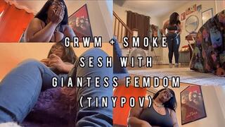 Tiny Voyeur Spies on Giantess GRWM + Smoke Sesh