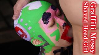 Graffiti Messy Shaved Head Girl Tamaki Hagiwawra