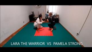 PAMELA STRONG VS LARA THE WARRIOR , 2ND CHALLENGE ( FEMALE WRESTLING AND HUMILIATION FOR LOSER )