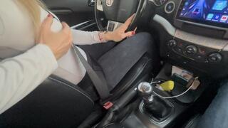 Harleyejoker pedal pumping fast driving with freemont while driving you touch and massage by masturbating the manual transmission