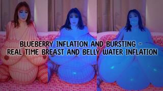 Blueberry Inflation and Bursting - Real Time Breast and Belly Water Inflation MOV
