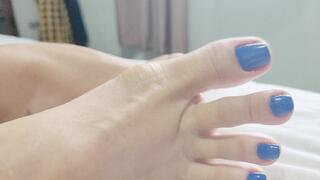 Blue toes and soft soles seducing you