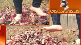 Leaf Crushing - Walking on leaves - Miss Brandi Sparxxx