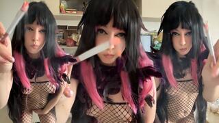 Succubus Egirl Smoking in Fishnets with perky titties