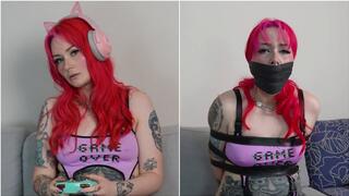 Mimi: Gamer Girl in Strict Belt Bondage and Heavy Gagging by the Home Invader!(FullHD)