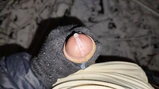 Peeing & Cumming In The Snowy Forest