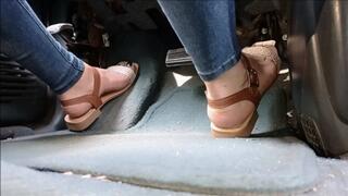 Driving with flat sandals