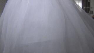 Red panties under the bride's dress a
