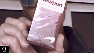 Smoking Newport 100's red sepia