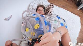 Q997 Stashia BTP's two balloons under Cosette's fishnets POV - 1080p