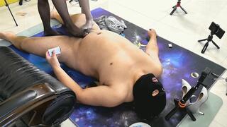 LCT_XG504b Double hostess Highheels Stockings feet Trample Slaves Footjobs Electrical friction ejaculation 2F [Overhead Angle]