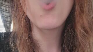 Having wet hair and smoking