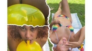 Let's inflate balloons in my garden (Blow2p Sip2p)