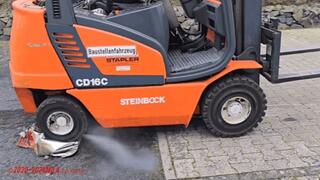 Mila in Doc Martens - Forklift drive