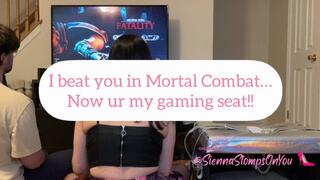 I beat you at mortal kombat, now get in my smotherbox and be my facesitting fart slave while I game!