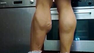 Poke A Dot Dress High Heels Socks Barefeet Reach Challenge