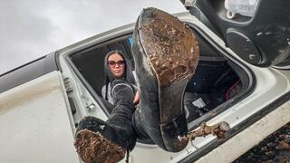 HIGH HEELS Dirty soles of shoes and high heels boots