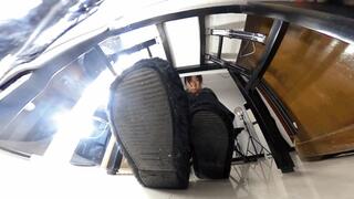 4K TAOZI black platform sandals Stink Feet 360VR