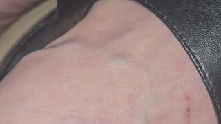 Pink pedicure Black heels