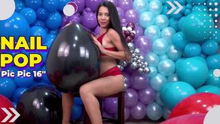 Queen Dani's Throne of Destruction: Sensual Popping with Black and Red Balloons - 4K