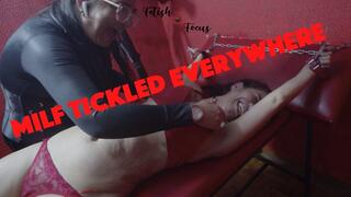 Amanda entire body tickling - Ticklish milf at all body places in bondage with female domination