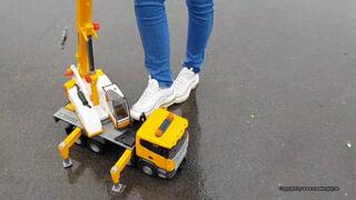 toy car crush in Nike 97 sneakers