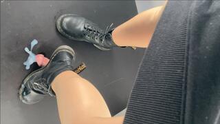 A Bootjob Dream in Doc Martens - Tramplegirl is giving a Shoejob in sheer Nylons and black Doc Martens Boots - CBT and Handjob scenes included - Boot fetish - Boot domination - Huge cumshot - slaveedit
