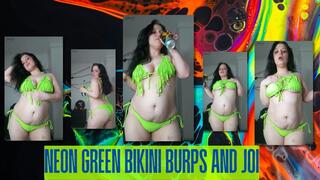 Neon Green Bikini Burps and JOI