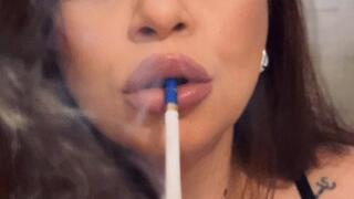 I have only the bra on while I smoke