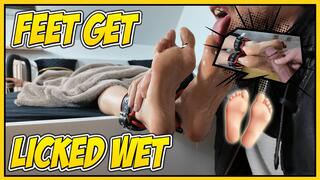 FEET GET LICKED WET | The Story of the Foot Criminal | Beautiful Girl gets his feet licked while tied up on the bed