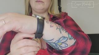 Teasing You With My Leather Michael Kors Watch