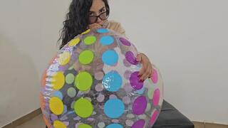 Assemble and deflate a large beach ball