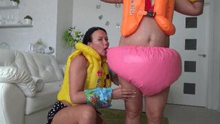We take off and blow off our costumes 3 a