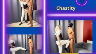 Chastity slave debut in ballbusting