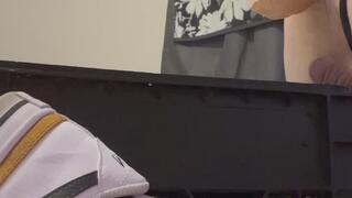 Closeup anal dildo ride