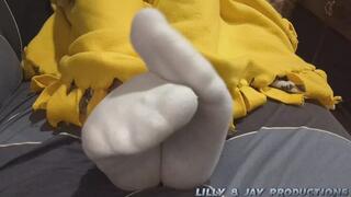 Jay's Feet Tease Out of the Blankets