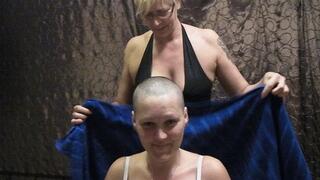 #59: Mature Violett shaves Pinky's head bald