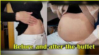 My belly before and after eating